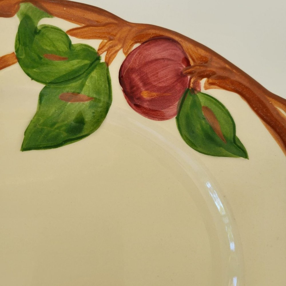 Vintage Franciscan Apple 14" Oval Platter, USA c.1953-58, Hand Painted Embossed - Picture 3 of 10